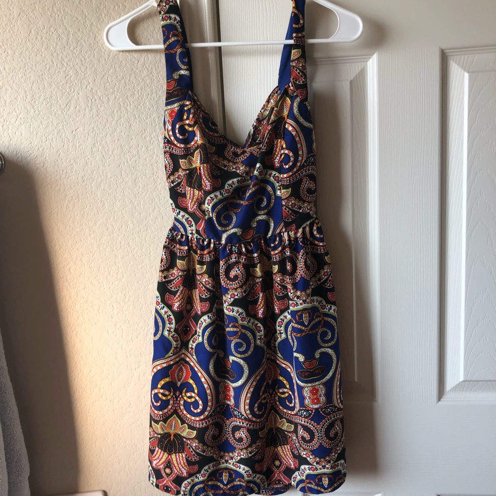 Blue patterned dress, size small